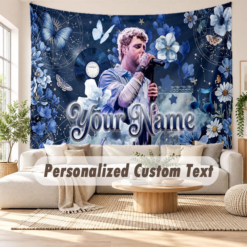 Custom Name Wall Hanging Tapestry,Alex Warren Decorative Backdrop Tapestry For Dorm Home