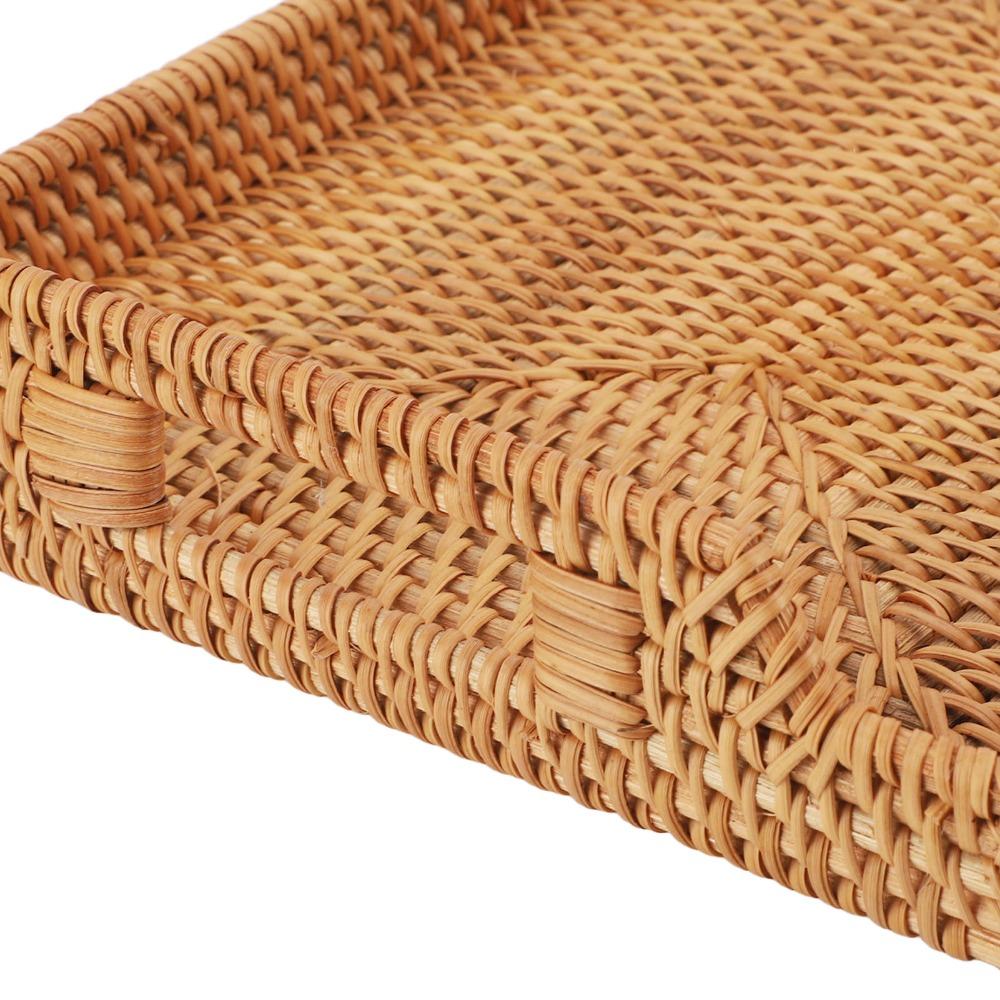 Side Handles Tray with Handles Woven Craft Decorative Tray Easy To Carry Serving Tray Living Room