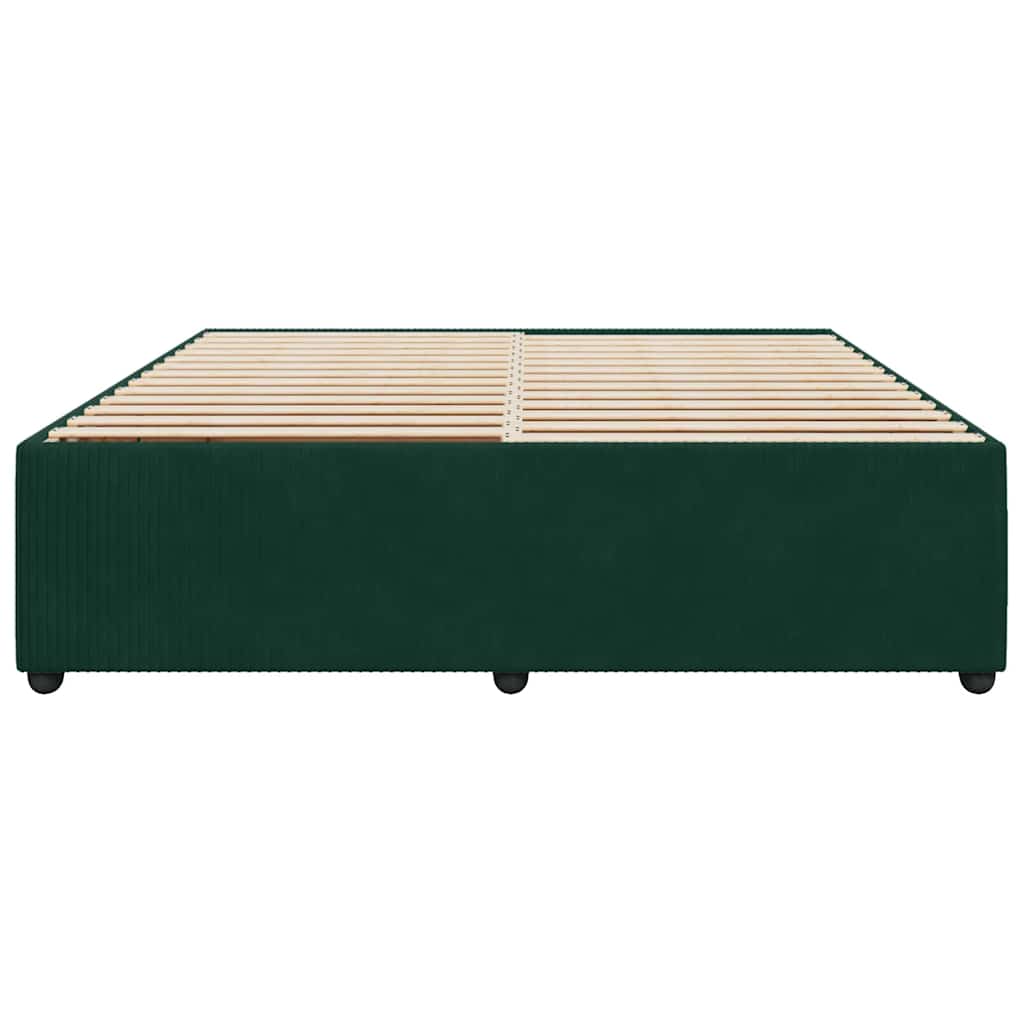 Bed Frame without Mattress Dark Green 200x200 cm Velvet