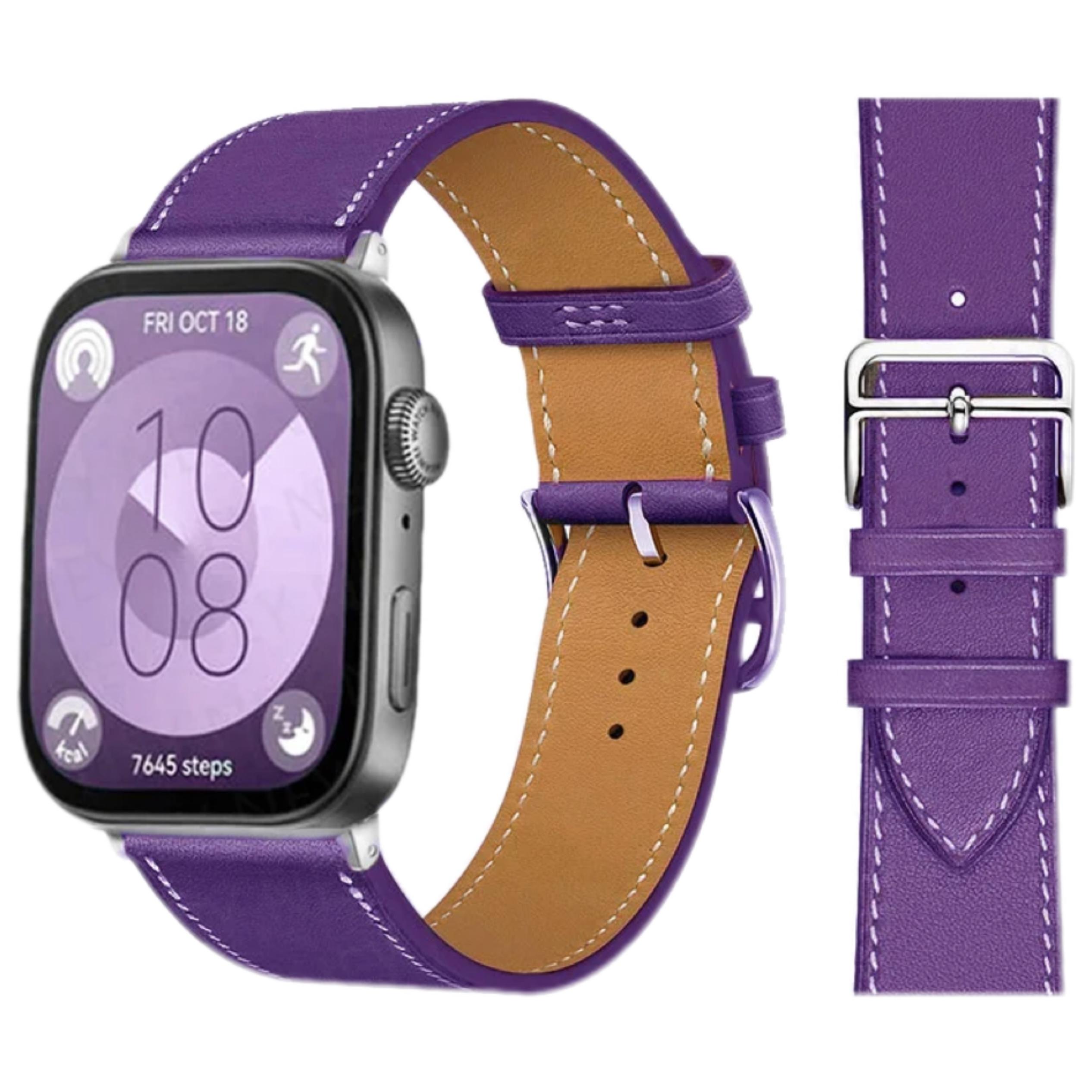 

Кожаный ремешок для Huawei Watch Fit 4 Pro, ремешок для смарт-часов, сменный спортивный браслет в стиле ретро, correa Huawei Fit 4 3 2 1, аксессуары For huawei Fit 3 фиолетовый