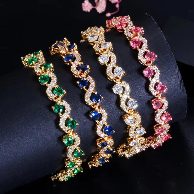 Eco-friendly Colorful Gemstone Howlite Women's Luxury Alloy Bracelet