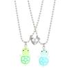 Luminous Turtle Heart Magnetic Couple Necklace - Cartoon Glow Valentine's Day Gift for Him & Her