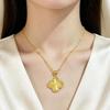 Laser-Cut Four-Leaf Clover Gold Necklace for Women – Elegant and Fashionable Clavicle Chain Jewelry
