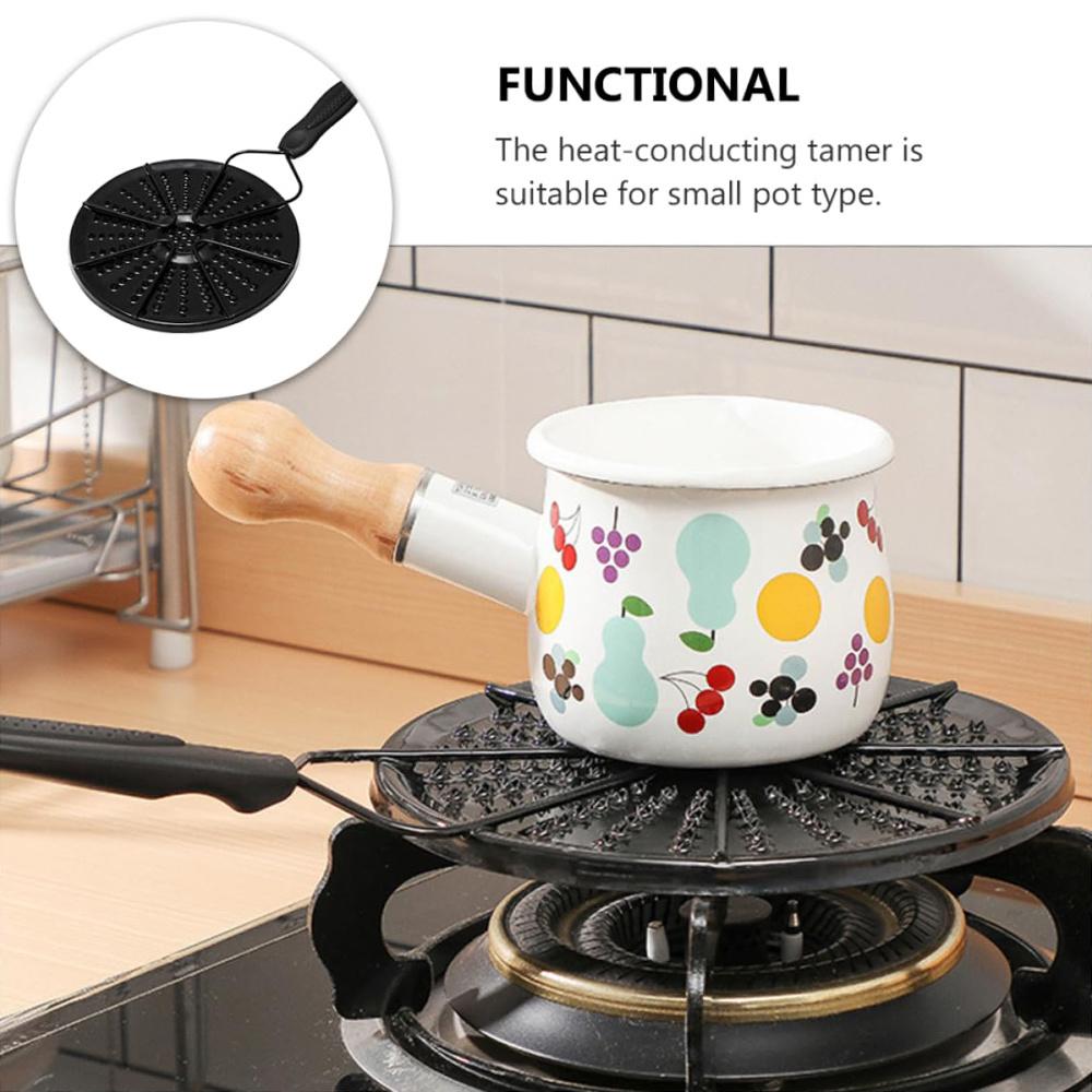 

19cm Heat Diffuser Flame Diffuser Stove Cover Enamel Coated Iron Plate Simmer Pad Type A