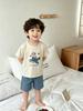 Children's Cartoon Cotton Short Sleeve Pajama Set - Unisex, Medium & Large