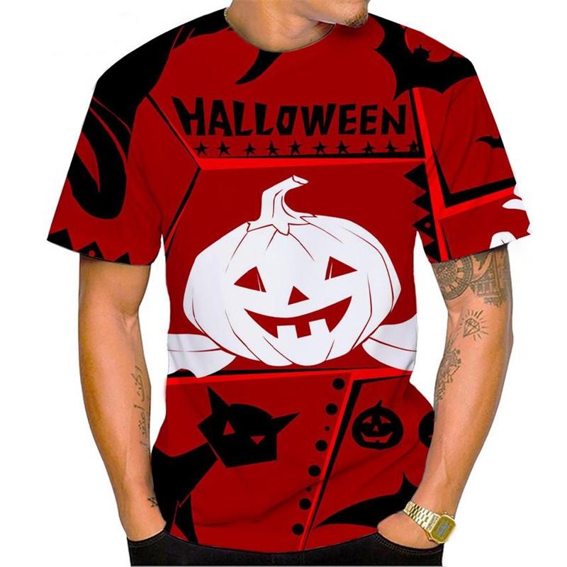 3D Print Halloween Pumpkin Head T-Shirt For Men Personality Pattern Tees Casual Harajuku Loose O-Neck Short Sleeve T Shirts Tops