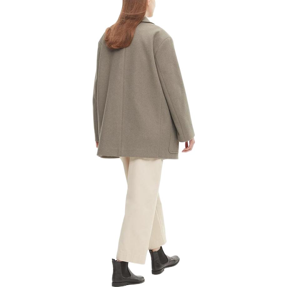 UNIQLO Solid Color Slim Fit Single Breasted Coat Women coats Dark-Beige 453868-32