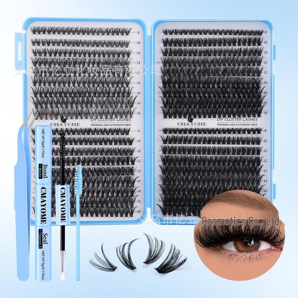DIY Natural Dense Cluster False Eyelashes, Self-Adhesive 720 Segmented 10150D Curl, Individual Clusters
