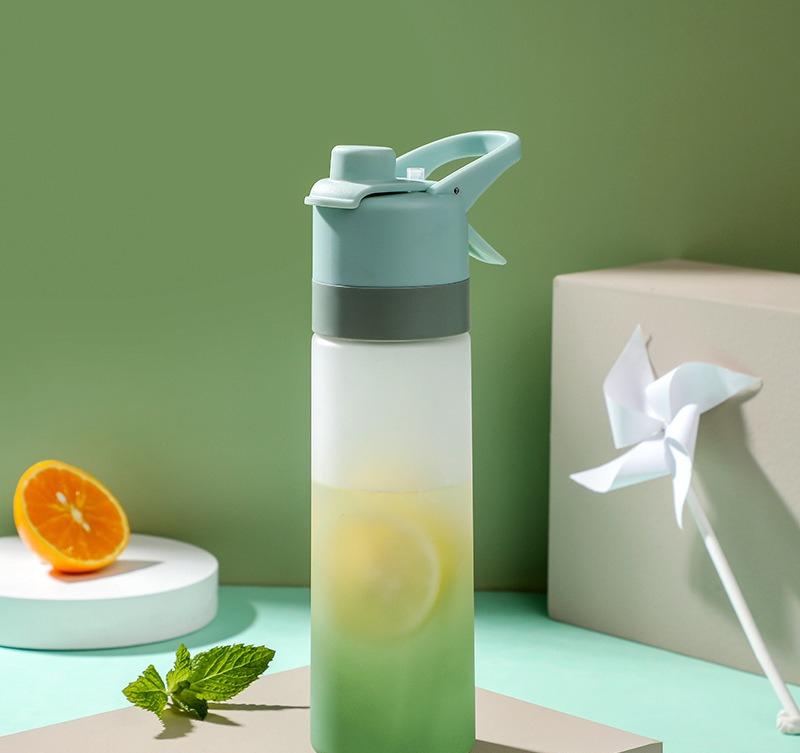 Students' Portable Sports Plastic Water Bottles, Creative Spray Summer Military Training Handy Water Cups