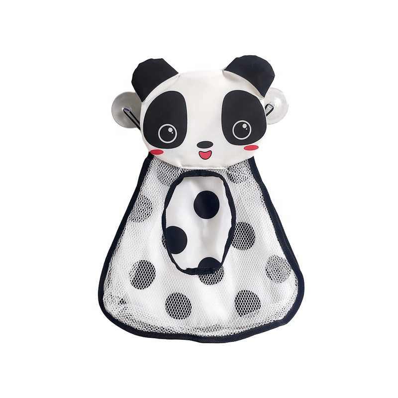 Panda Cartoon Baby Bath Kids Toy Drain Storage Net Bag Mesh Holder Cup Suction