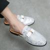 Scarpe in Pelle di Marca di Lusso da Uomo Slip-on Mezzi Mocassini Scarpe Casual da Uomo Suola Morbida Scarpe Comode Scarpe da Discoteca con Diamanti