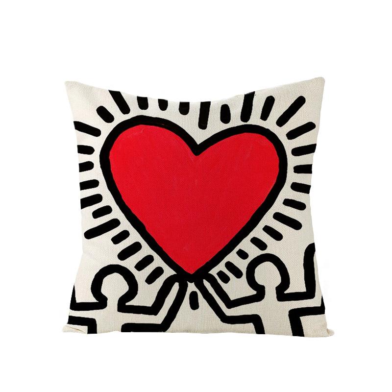 Polyester Pillowcase Valentine's Day Letter Print Sofa Pillowcase Home Ins Nordic Style
