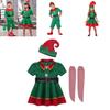 Costume de Père Noël Elfe Vert Festif Pour Adultes et Enfants Parfait Pour les Célébrations de Noël en Famille