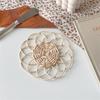 Ins Style Hand-woven Tea Coaster Rattan Insulation Pad Simple Creative Cup Holder Circular Flower Shape Household Parts