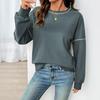 Women's Casual Pullover Sweatshirt with Neck, Loose Fit, Long Sleeve for Everyday Wear