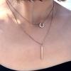 July Hawaiian Jewelry Necklace, Bar, Scroll, Wave, Hypoallergenic, Surgical Stainless Steel and Pink Gold, 40cm-45cm