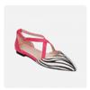 Spring and summer new wish pointed zebra pattern cross buckle hollow sandals