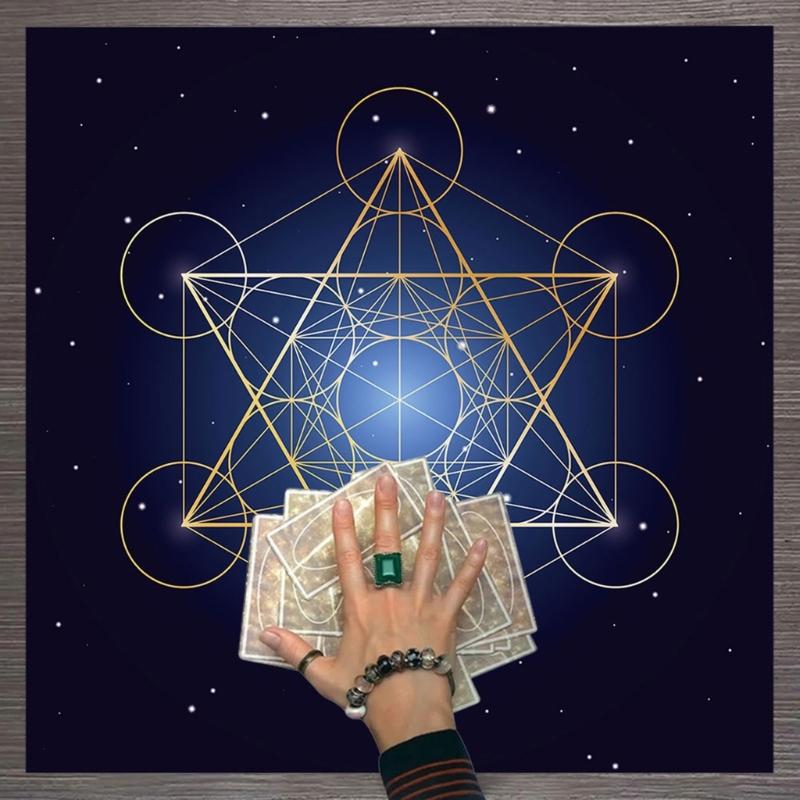 Tarot Karten Tischdecke Altar Tuch Quadratisch Kristall Gitter Tischdecke Astrologie Divination Rutschfeste Matte Wandteppich Heimdekorationen