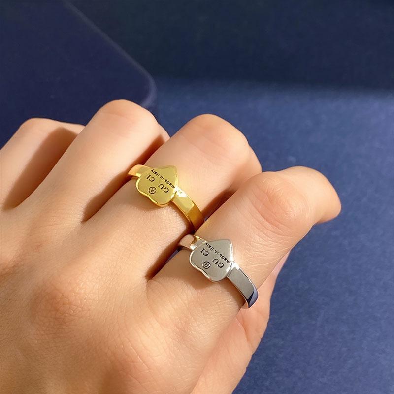 High Quality Light Luxury Love Heart Ring, Cold Wind Niche Design Sense Simple Fashion Ins Tide Couple Index Finger Ring