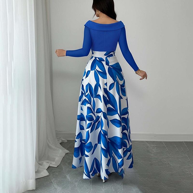 Frühjahrskollektion 2026: Damen Elegantes Lässiges Maxikleid mit Print im Europäischen & Amerikanischen Stil