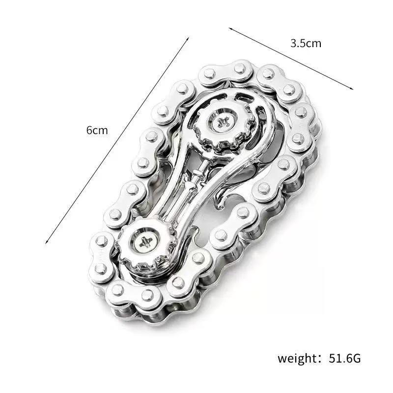 1PC Decompression Finger Chain Tooth Flywheel Color Chain Fingertip Gyro To Relieve Anxiety Decompression Artifact Gear Machinery