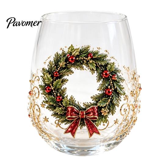 Bicchiere da Bere di Natale Creativo Trasparente con Motivo di Babbo Natale, Tazze da Tè Estetiche 3D Goffrate, Decorazione per la Casa delle Feste con Albero Ghirlanda Calzini