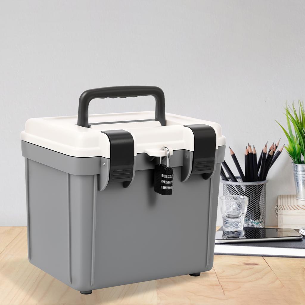 Combination Safe Box Large Capacity Document Safe Box with Combination Lock Portable Locking Organizer for Home Office Traveling