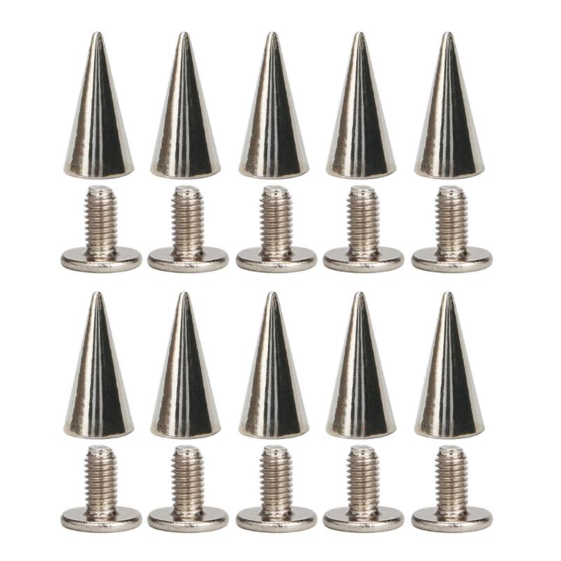 10Pcs Decorative Rivets Set Punk Style Nail Buckles Screw Mount Stud Rivets DIY Crafts PU Belt Shoes Clothing Spikes