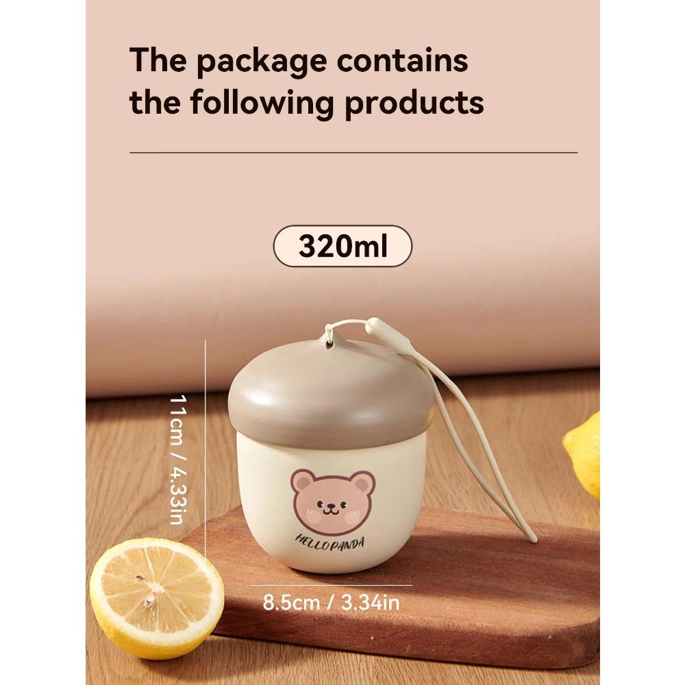 

1 шт. Маленький портативный пластиковый стаканчик с крышкой, заварник для чая, силиконовая ручка, герметичный, небольшой стакан, посуда для напитков для девочек и детей летом 301-400ml