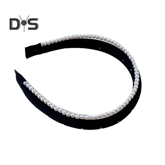 Hårbånd med imitert perle, lett, dobbeltlags design, hårbøyle i fransk stil, myk, allsidig antrekkstilbehør