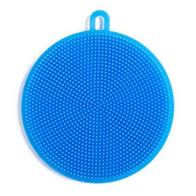 Kitchen Portable Dish Washing Scrubber Silicone Bowl Cleaning Brush Cloth Scouring Pad Pot Kitchen Cleaning Dish Sponge Tools