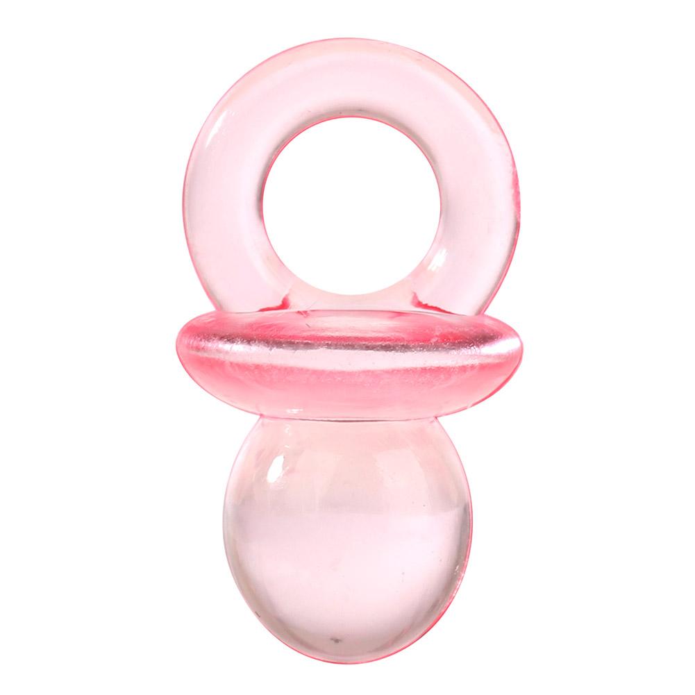 50pcs Acrylic Baby Pacifiers Baby Shower Decoration Table Scatter (Transparent Red)