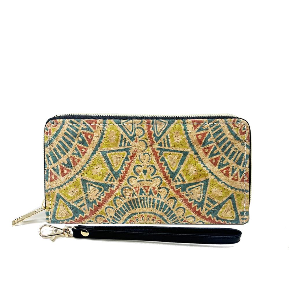 

Generation bohemian wood grain long zipper wallet clutch bag change bag