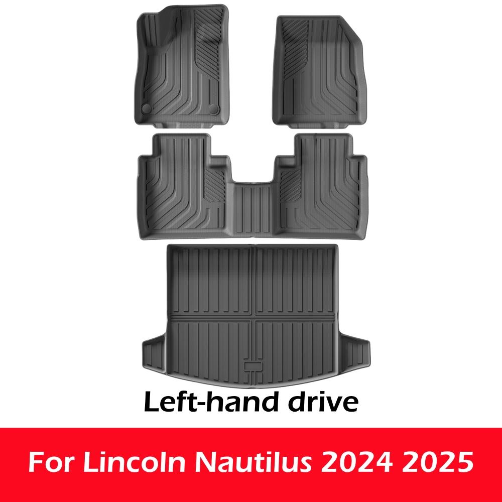For Lincoln Nautilus 2025 2025 Car Floor Mats Cargo Liner Trunk Pad TPE 3D Foot Mat Black Left Hand Drive