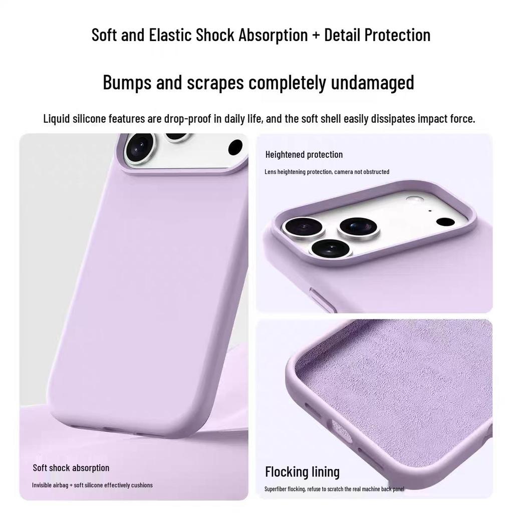 Husă de telefon din silicon lichid de înaltă valoare pentru iPhone 13, 14, 15, 16, 17 Pro Max - Ediție pentru Femei