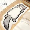 Fluffy Floor Mat Cute Cat Bath Rug, Irregular Animal Shaped Mat, Soft Absorbent Kids Room Non Slip Area Carpet for Tub, Shower, Bedroom, Living