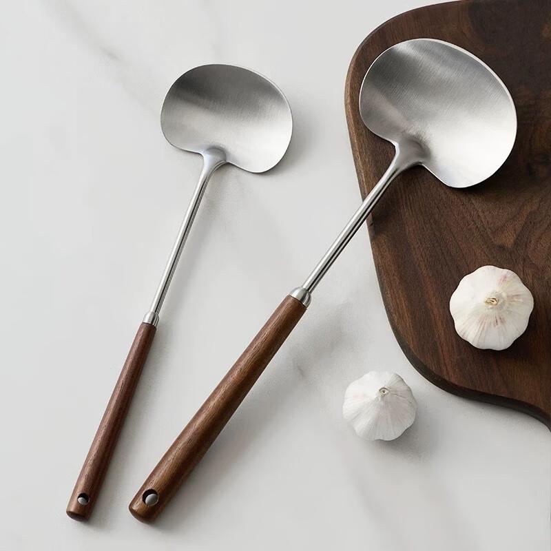 Zhi Shi Walnut Handle 304 Stainless Steel Apple Spatula