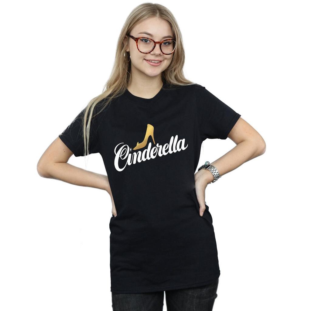 Disney Womens/Ladies Cinderella Shoe Logo Cotton Boyfriend T-Shirt