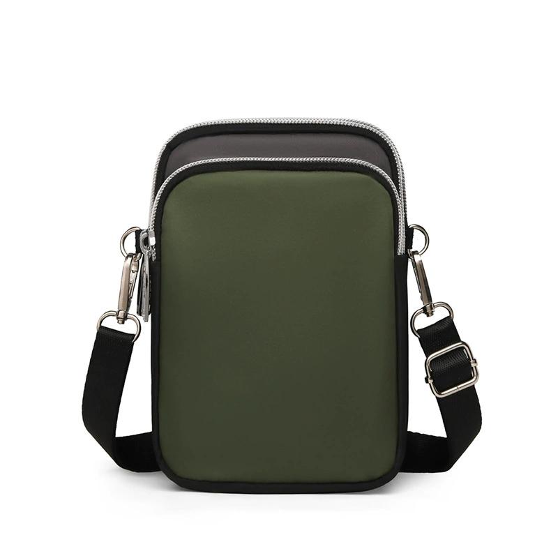 Double Zipper Women Small Crossbody Phone Bag Waterproof Multi Pocket Female Mini Shoulder Bag FLAP with Double Zipper for Daily Travel