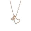 Heart-to-Heart Diamond Necklace for Women - Stylish Luxury Clavicle Chain, Perfect Gift for Best Friend