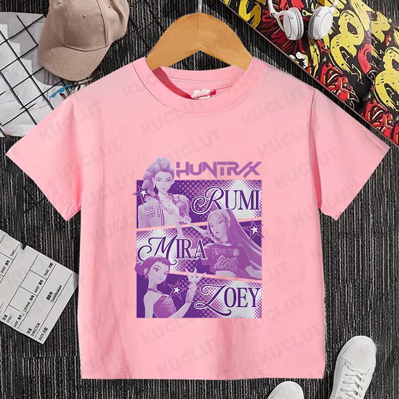 T-Shirts Girls Children's Cartoon Printed T-Shirt Girls Casual Clothes Children's Clothing Fashion Top Short Sleeve Clothing