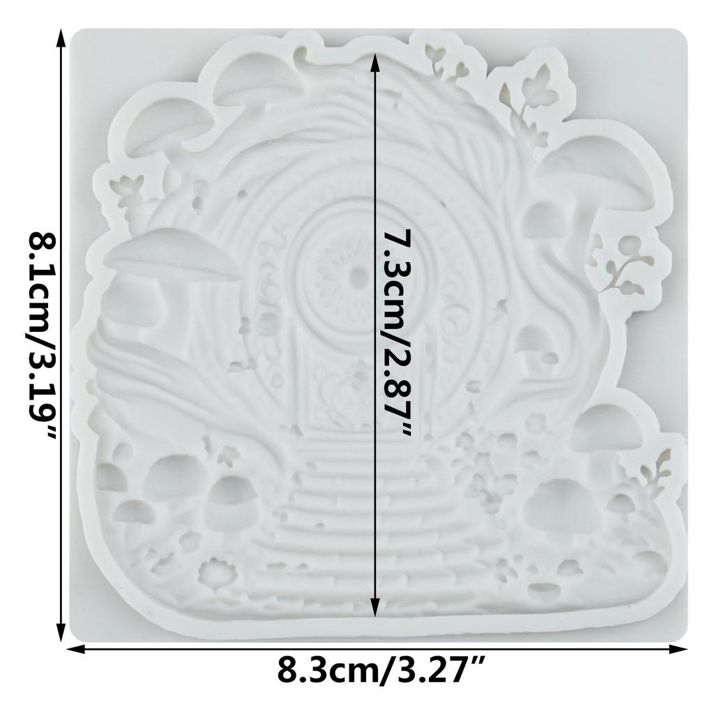Fairy Garden House Silicone Mold Wooden Door Forest Gate Fondant Molds Cake Decorating Tools Theme Cake Dessert Decorated Chocolate Candy Mold