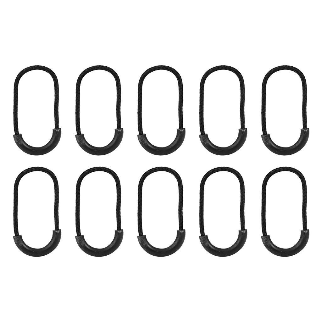 10 Stück Tasche EDC Schwarz Reißverschlussanhänger Kordel Seil Clip Schnalle Für Kleidung Tasche Zubehör