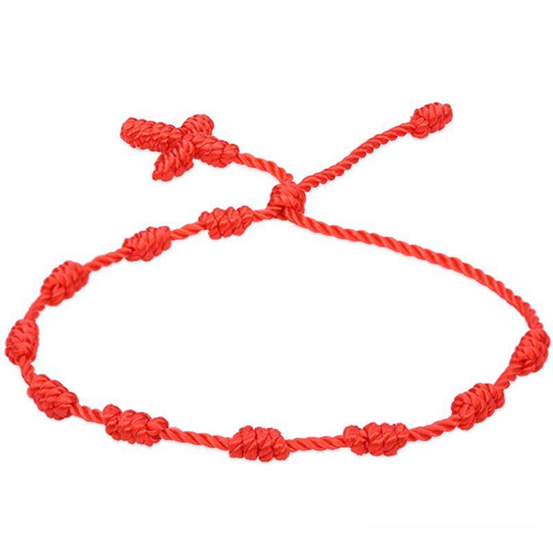 10 Knots Red Black String Bracelet for Woman Men Lucky Amulet Handmade Rope Bracelets Friendship Couple Wristband