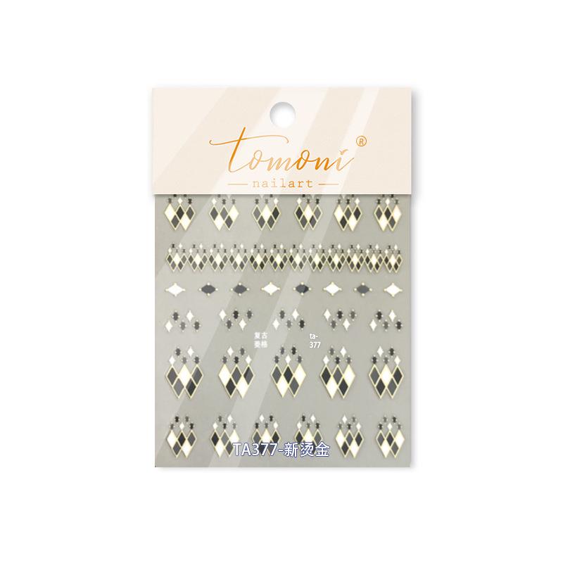 

Наклейки для ногтей Tomoni x Tata с горячим тиснением, ромбовидная сетка