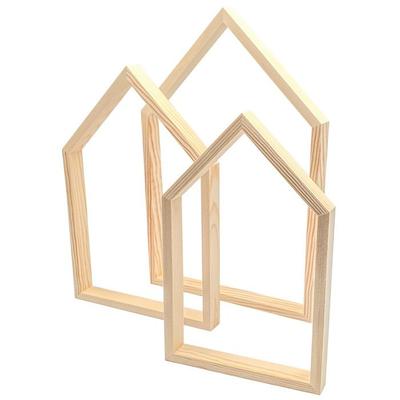 MégaCréa DIY - Holzhäuser Rahmen 22 bis 30 cm 3 Stück