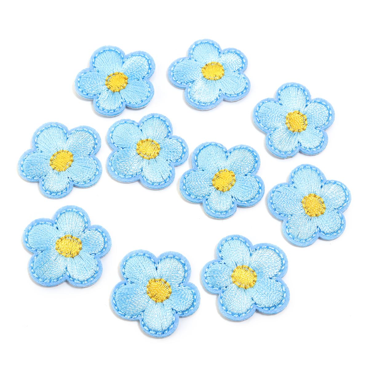 

10pcs/lot Colorful Flower Appliques Embroidered Flower Patches Stickers For Sewing Clothing DIY Haircilps Jewelry Decoration