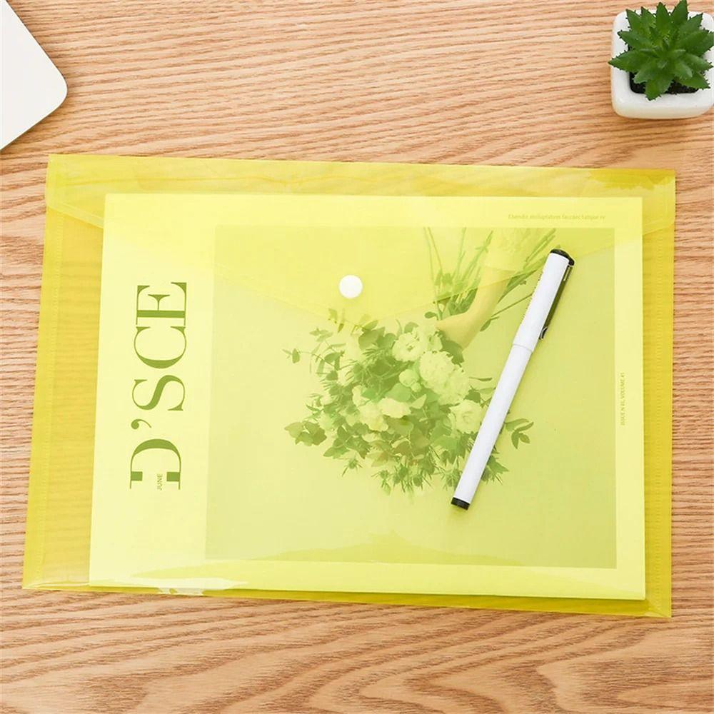 1Pcs Transparent Document Files Folders Envelope Popper Wallets  for School Office Home