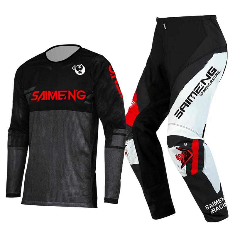 Sada oblečení na motokros pro děti Mladistvý dres Kalhoty Sety dítě zelená Motocykl černá 3 4 5 6 7 8 9 10 let Terénní oblek modrá oranžová Enduro kros chlapec dívka