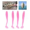 50PCS 5cm Soft Plastic Fishing Lures T tail Grub Worm Baits Fish Tackle Accessory Pink